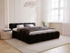Polsterbett ohne Bettkasten mit Lattenrost 200x200 Cloud Low aus Samtstoff Schwarz