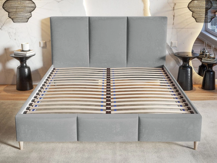 Polsterbett mit Lattenrost 140x200 Trio Dunkelblau