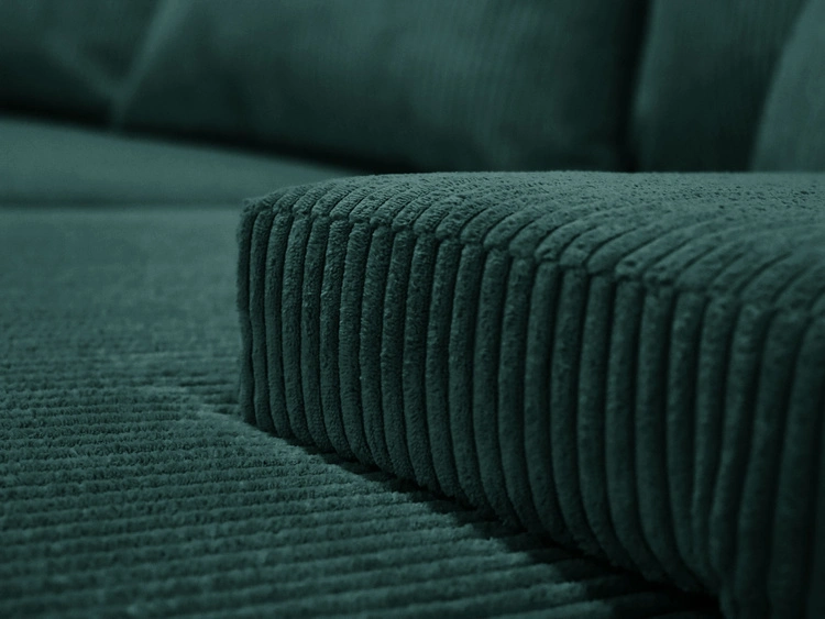 Ecksofa L-Form mit Schlaffunktion und Bettkasten Merivo Grün