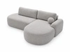 Ecksofa L-Form Rechts mit Schlaffunktion und Bettkasten Aurio O Grau