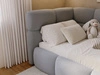 Gepolstertes Jugend-Einzelbett mit Bettkasten und Holzrost 90x200 Modo One Rechts Grau