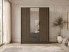 Kleiderschrank mit Spiegel 155 cm Macron Graphit, Artisan Eiche