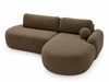 Ecksofa L-Form Rechts mit Schlaffunktion und Bettkasten Aurio O Braun