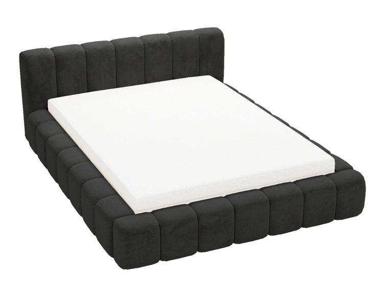 Polsterbett mit Bettkasten und Lattenrost 160x200 Ibiza Schwarz