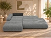Ecksofa L-Form mit Schlaffunktion und Bettkasten Lisso Links Grau