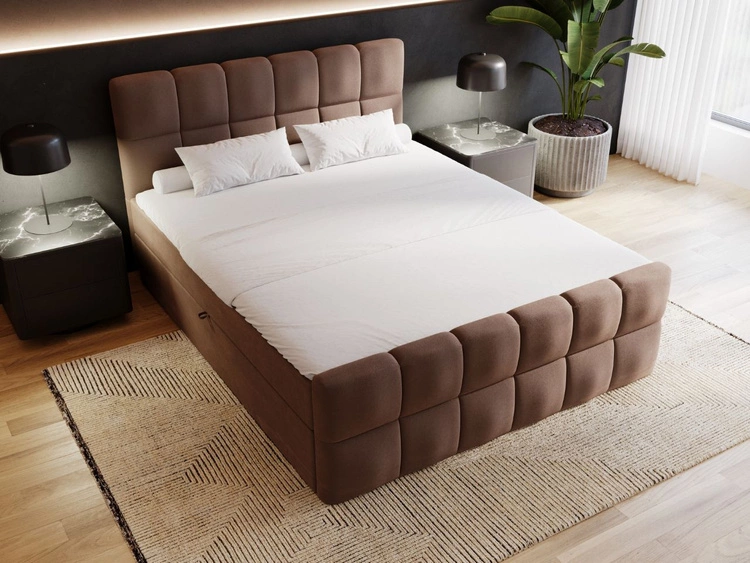 Boxspringbett mit Bettkasten 140x200 Alicante Braun