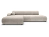 Ecksofa L-Form mit Schlaffunktion und Bettkasten Lisso Links Cremefarben