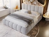 Polsterbett ohne Bettkasten mit Lattenrost 120x200 Cloud aus Bouclé-Stoff Hellgrau