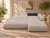 Ecksofa L-Form mit Schlaffunktion und Bettkasten Lisso Rechts Cremefarben
