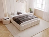 Polsterbett ohne Bettkasten mit Lattenrost 200x200 Cloud Low aus Samtstoff Beige