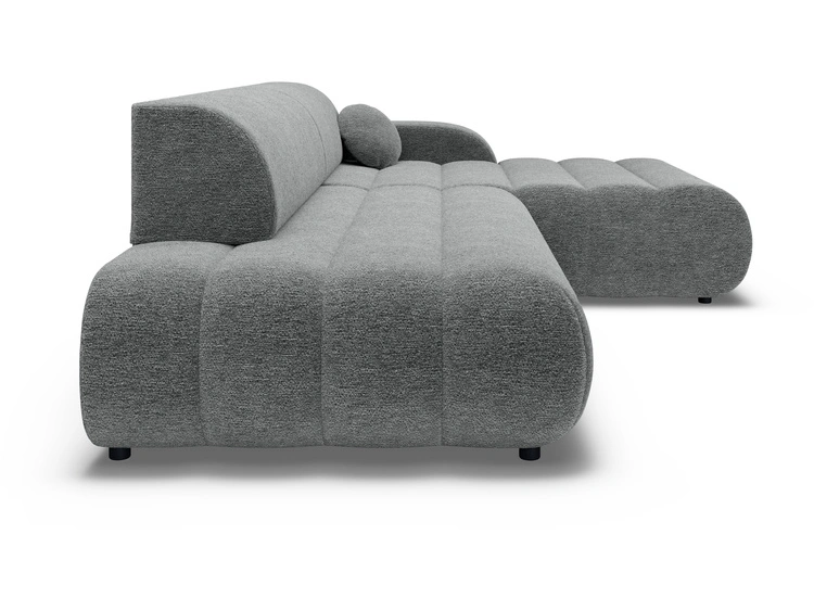 Ecksofa L-Form mit Schlaffunktion und Bettkasten Lisso Rechts Grau