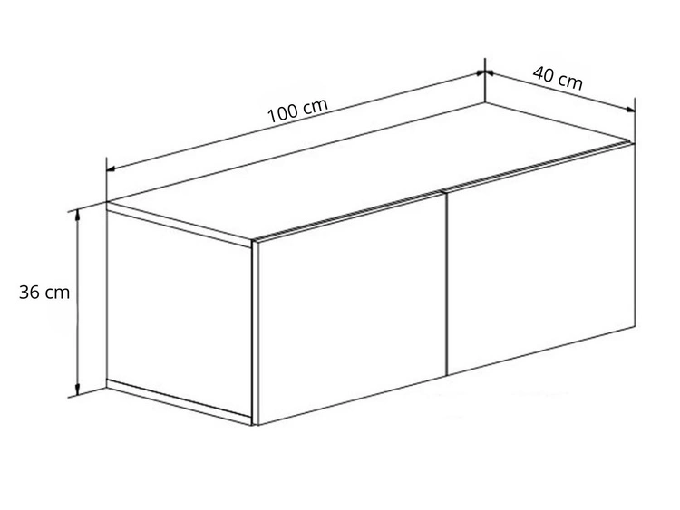 Hängende Wohnwand für das Wohnzimmer mit LED-Beleuchtung Nodoo Weiß Hochglanz