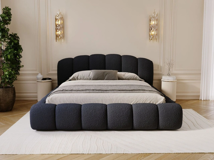 Polsterbett mit Stauraum und Lattenrost 180x200 Cloud Soft Schwarz