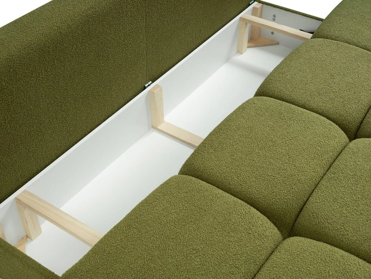 Schlafsofa mit Bettfunktion und Bettkasten Milet Grün