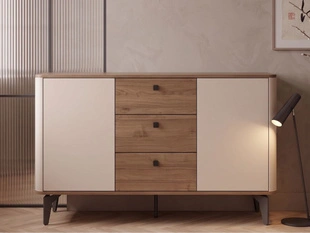 Kommode mit Türen und Schubladen, 140 cm, Arelis Kaschmir, Royal Nussbaum