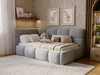 Gepolstertes Jugend-Einzelbett mit Bettkasten und Holzrost 90x200 Modo One Rechts Grau
