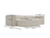 Ecksofa L-Form Links Moderne Cord Ecksofa Landi Grau