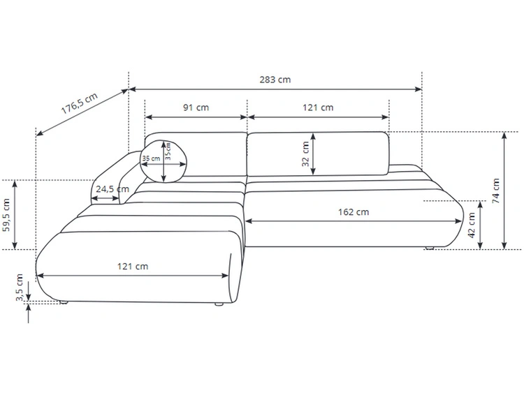Ecksofa L-Form mit Schlaffunktion und Bettkasten Lisso Links Grün