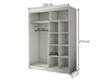 Schiebetürenschrank mit Spiegel 150 cm mit LED-Beleuchtung Portel Weiß