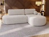 Ecksofa L-Form Rechts mit Schlaffunktion und Bettkasten Aurio O Creme