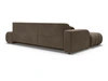 Ecksofa L-Form mit Schlaffunktion und Bettkasten Lisso Links Braun