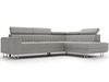 Ecksofa mit Schlaffunktion und Bettkasten Berona rechts Grau