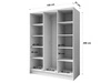 Kleiderschrank mit Spiegel 150 cm Lucca Kaschmir mit goldenen Griffen