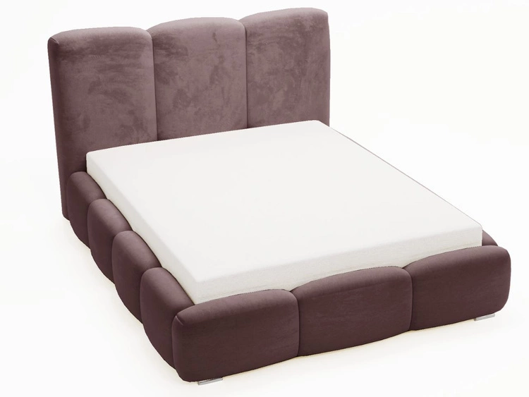 Polsterbett mit Bettkasten und Lattenrost 200x200 Bubble Braun