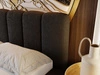 Polsterbett ohne Bettkasten mit Lattenrost 200x200 Cloud aus Bouclé-Stoff Schwarz