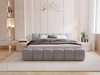 Polsterbett ohne Bettkasten mit Lattenrost 140x200 Cloud Low aus Samtstoff Grau